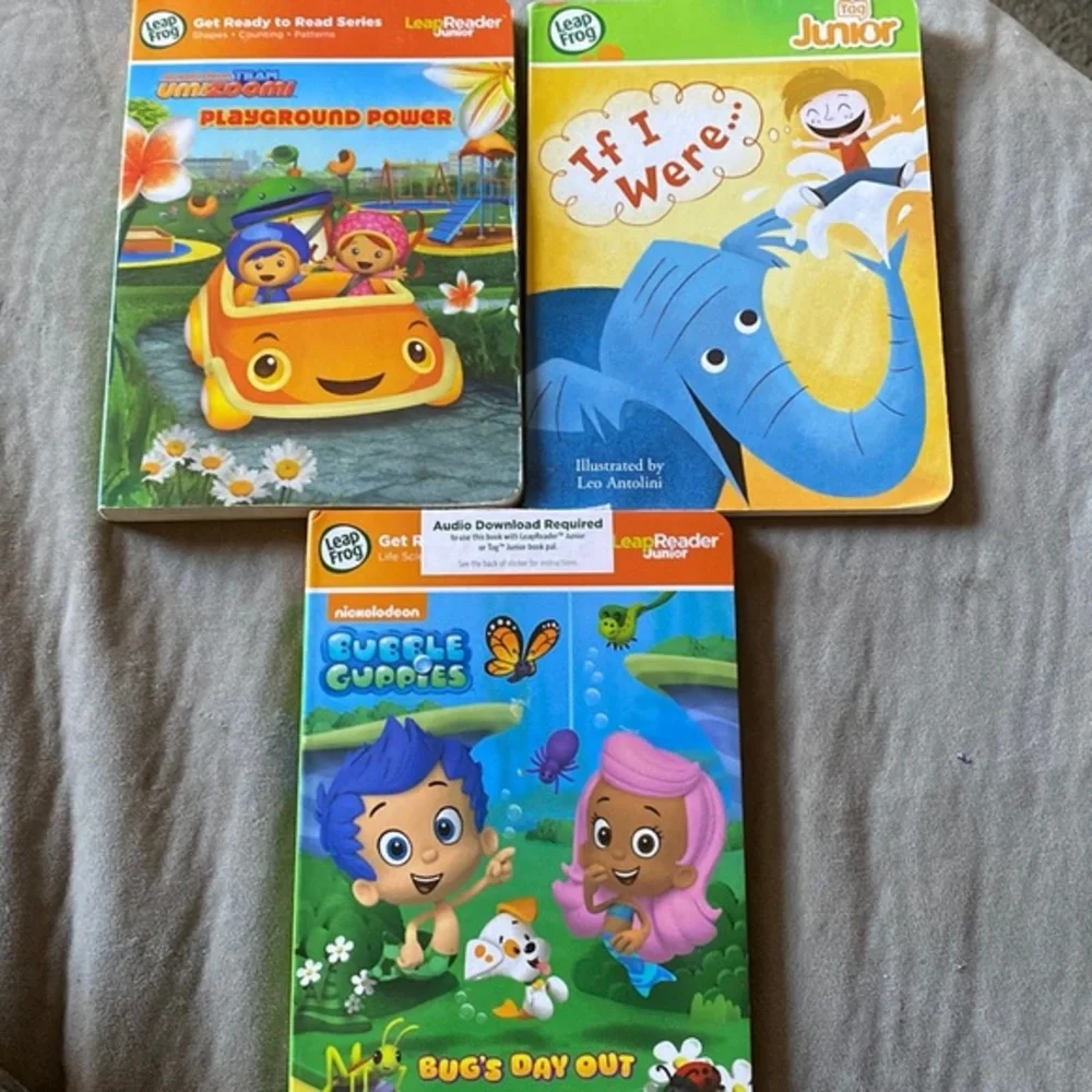 LeapFrog Tag Junior Books Lot 3 Bubble Guppies Team Umizoomi Preschool Leap Frog